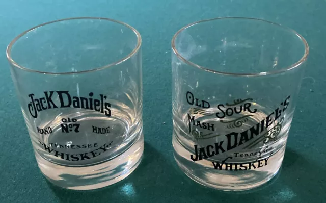 Jack Daniels Tennessee Whiskey 8oz Rocks Glasses. Old Sour Mash & Old No 7. New!