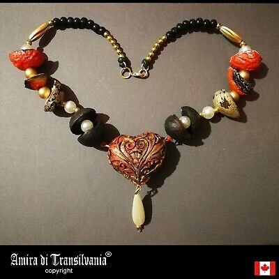 luxury jewelry necklace vintage style pendant woman antique accessories wood bib