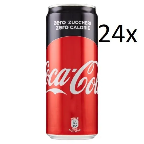 24x Coke Cola Zero Dose Coca ohne zucker 330 ml Italian alkoholfreies Getränk