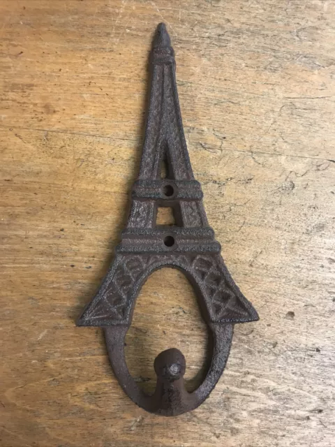 Eiffel Tower Key Hook Cast Iron Towel Coat Hanger Wall Mounted Antique Style