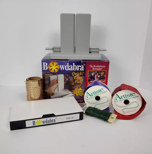 Vintage Bowdabra Bow Maker tool Christmas gift wrapping hair bows crafts  VHS