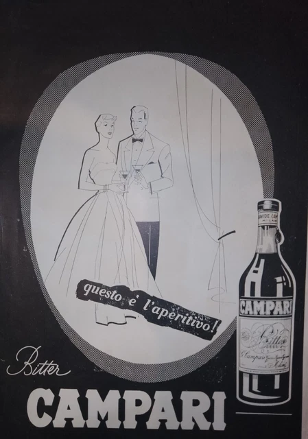 Campari Bitter - Pubblicità cm 34x24 ca - anni 50 - exill
