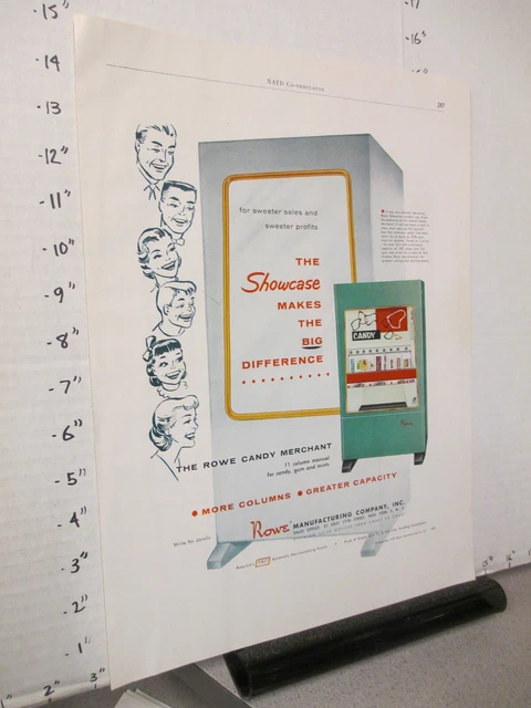 trade magazine ad 1958 ROWE MFG Co vending machine CANDY Hershey's Life Savers