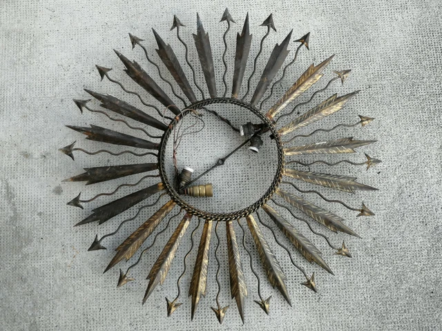 Ancienne sculpture soleil style chaty applique murale miroir ? Wall Lamp mirror?