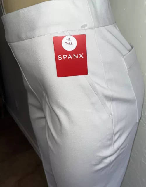 NWT NEW Spanx On-the-Go Polished Kick Flare Pants-20373T-WHITE-Size Medium TALL