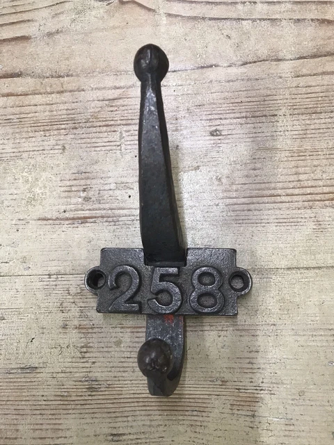 Original Antique Reclaimed Iron School Coat Hook Old Industrial Metal Vintage