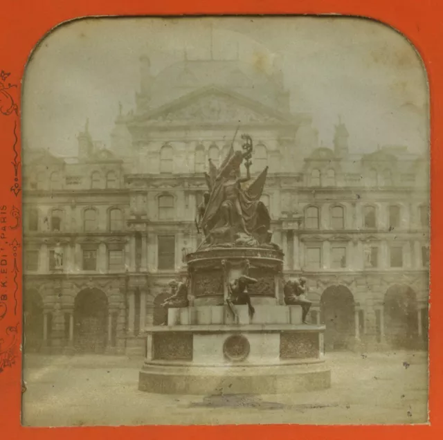 Royaume Uni Liverpool Monument de Nelson Stereo Photo Polyramique Block 1865