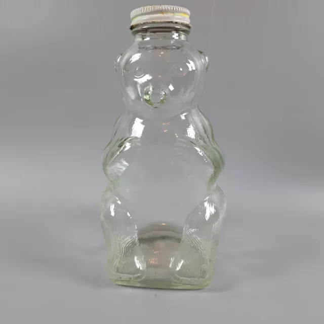 Vintage Snow Crest Beverages Glass Bear Bottle Salem Mass 7” With Cap