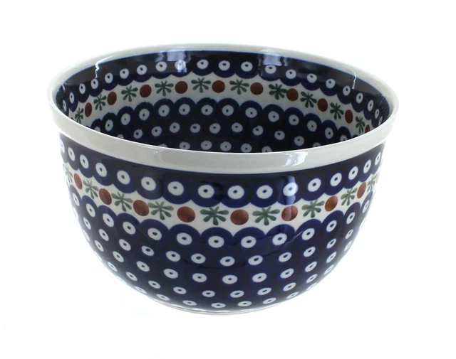 Blue Rose Polish Pottery Nature Medium Mixing Bowl