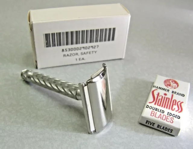 Vintage GI Military Production NOS Gillette Spiral TECH DE Safety Razor England