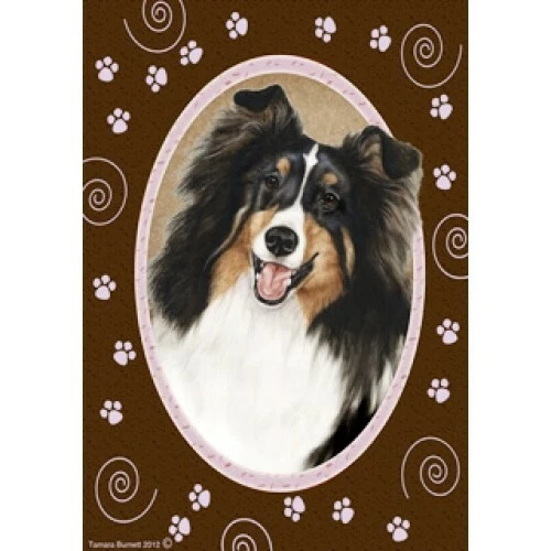 Paws Garden Flag - Tri Shetland Sheepdog Sheltie 170821