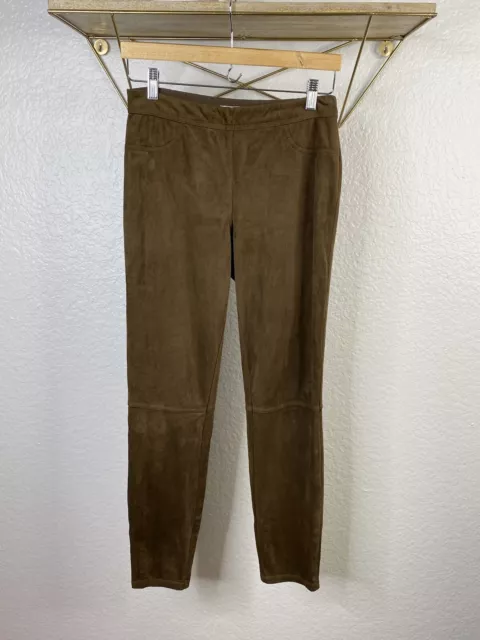 Max Studio Super Soft Faux Suede Legging Pant Brown Size M