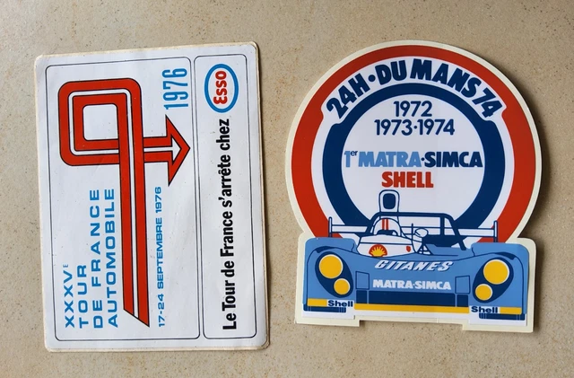 Décalque Auto Rétro 3 Autocollant MATRA SIMCA CHRYSLER SHELL Aufkleber