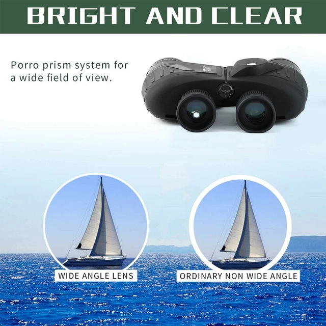 (Black)10x50 Night Vision Binoculars Waterproof High Power Binoculars With BAK4