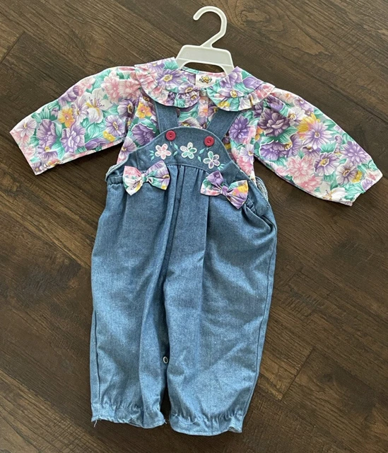 Vintage Cuties By Judy Overalls Outfit Sz 3-6mo