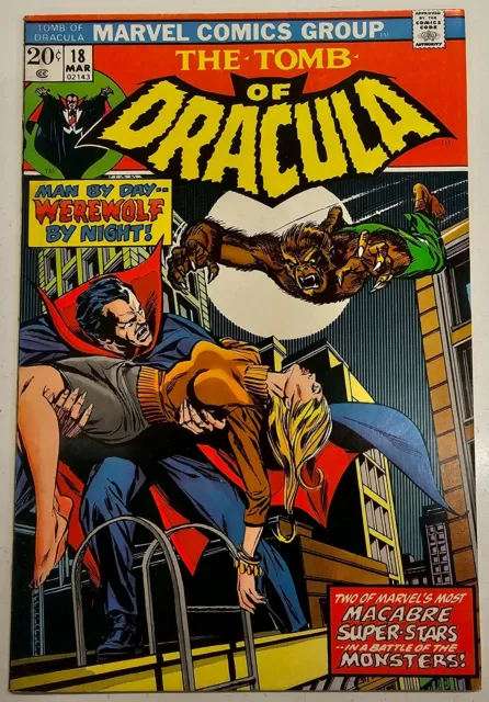 Bronze Age Marvel Comic Tomb of Dracula Key Issue 18 High Grade FN/VF Werewolf