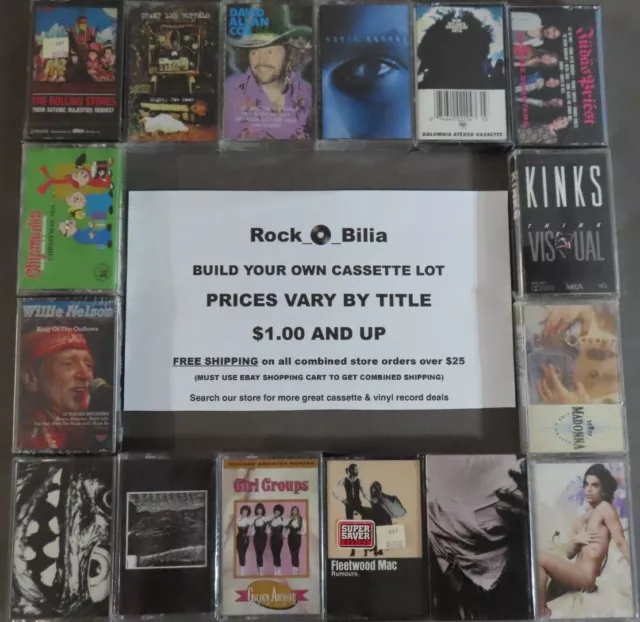 New Sealed Rock Pop R&B Buy $25 Free Ship Build Your Cassette Tape Lot A