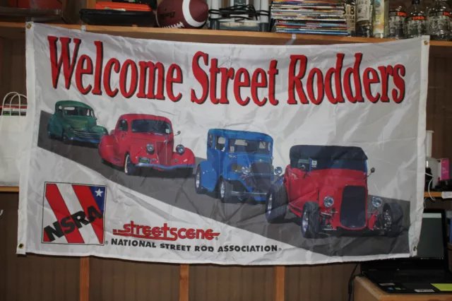 NSRA 3x5 National Street Rod Association Welcome Street Rodders  Banner Flag