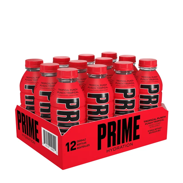 PRIME HYDRATION ENERGY Drink 16oz (12 Pack) Tropical Punch 62.89