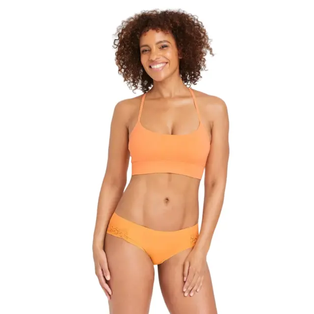 AUDEN WOMENS LASER Cut Cheeky Bikini Size XS M XL Invisible Edge Red  Striped $7.99 - PicClick