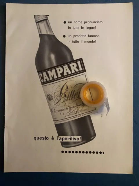Rara Pubblicita’ Bitter CAMPARI del 1957