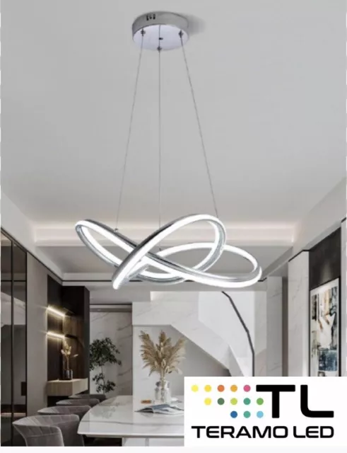 Lampadario led intrecciato 60w bianco design moderno luce bianco 6500k