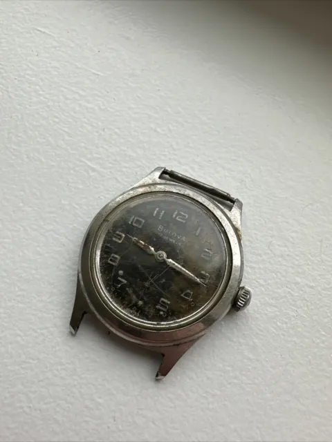 vintage bulova mens watch 1959 (L9) black dial deco