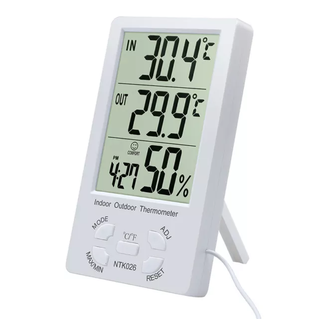 Indoor/Outdoor Thermometer Digital LCD Hygrometer Meter Temperature Humidi_jr