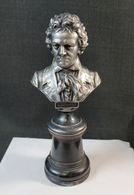 Rare WMF German Silverplate Bust Of Beethoven c1900