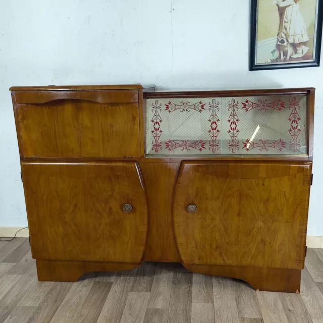 Vintage Sideboard Beautility Walnut Cocktail Cabinet Art Deco Cabinet 2