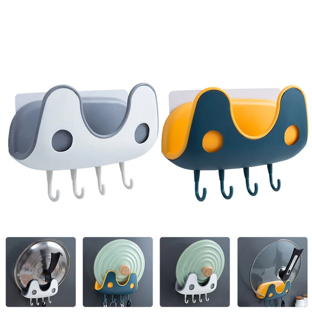 Lid Holder Pots Utensil Lid Rack Two-Color Pot Cover Rack Cutlery Rack