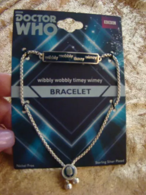 DOCTOR WHO wibbly wobbly timey wimey ADJUSTABLE  BRACELET NEW ON CARD LAST 1