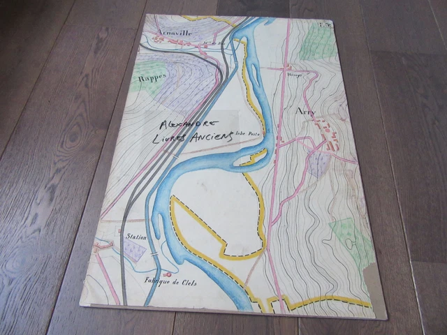 LARGE MANUSCRIPT PLAN 1890 ARNAVILLE ARRY Meurthe-et-Moselle