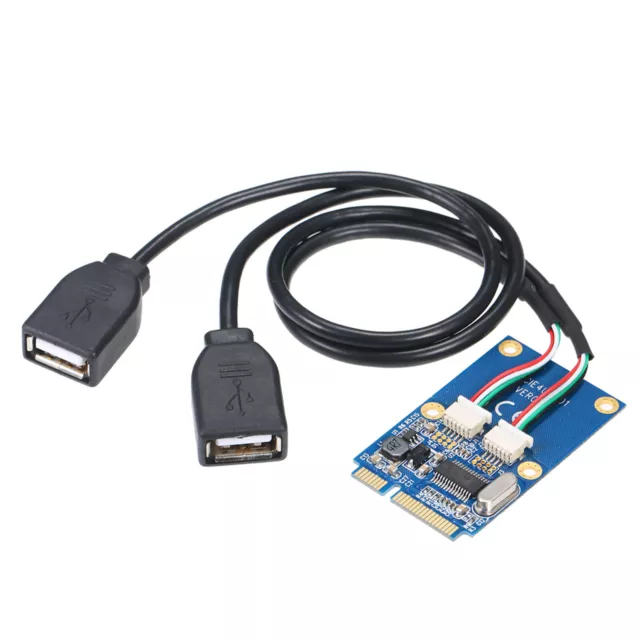 Mini PCI-E to USB Adapter mPCIe to 5 Pin 2 Ports Dual USB2.0 Converter Card