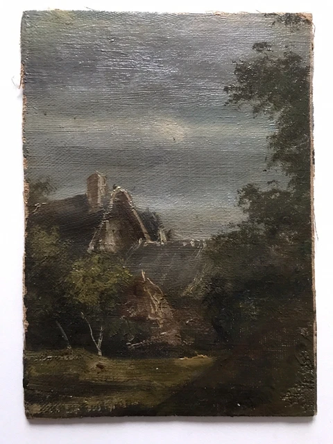 Tableau Huile Sur Toile XIXème Siècle Signé John Joseph Hughes - Paysage - Grand Format - Bon état, Encadré