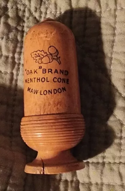 "Oak" Brand Menthol Cone 19th Century Treen