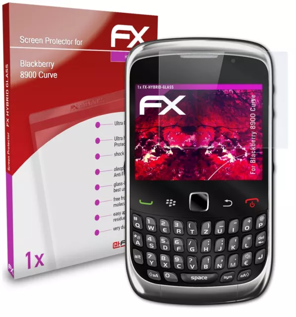 atFoliX Glasfolie für Blackberry 8900 Curve Panzerfolie 9H Schutzpanzer