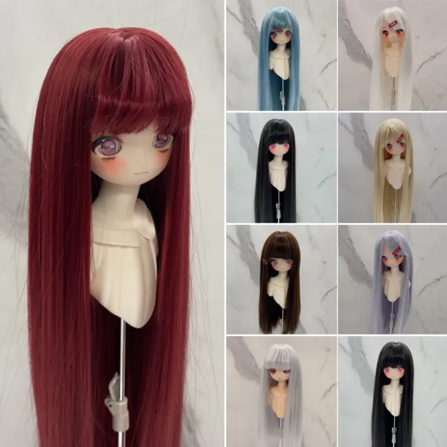 Dolls Wigs Accessories Straight Long with Bangs Hair Wigs for BJD SD Dolls DIY