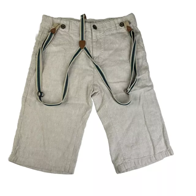 Zara Boys Brown Denim Linen Shorts Size 11/12 Years