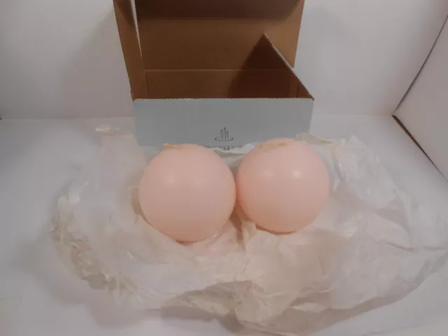 Set of 2 PartyLite 3" Blush Pink Ball Candles ~ Rosewater Scent Q36214 ~ NOS