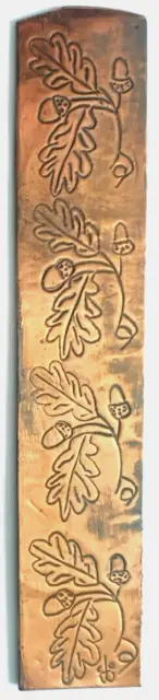 RARE COPPER Metal Bookmark Acorn Leaves Leaf Engraved West Bridgford Nottingham