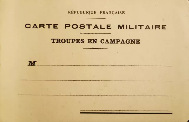 cpa carte postale de correspondance militaire troupe en campagne