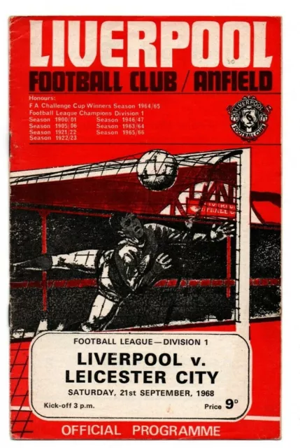 Orig.PRG  England Division 1  1968/69  LIVERPOOL FC - LEICESTER CITY  !!  SELTEN