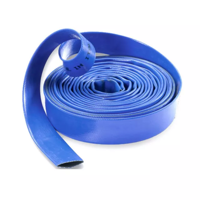 Layflat Hose Blue PVC Water Delivery Pipe Discharge Pump Irrigation Tube Flood