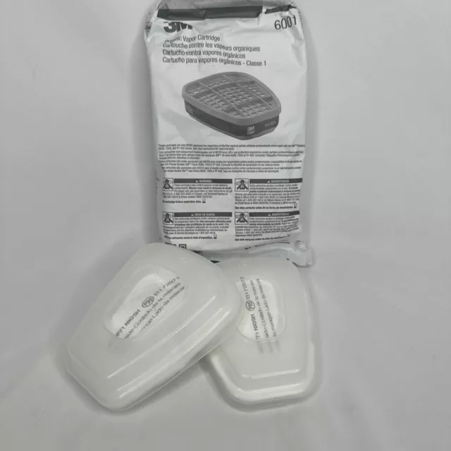 3M 6001 Organic Vapor Replacement Respirator Cartridge Filters Automotive Paint