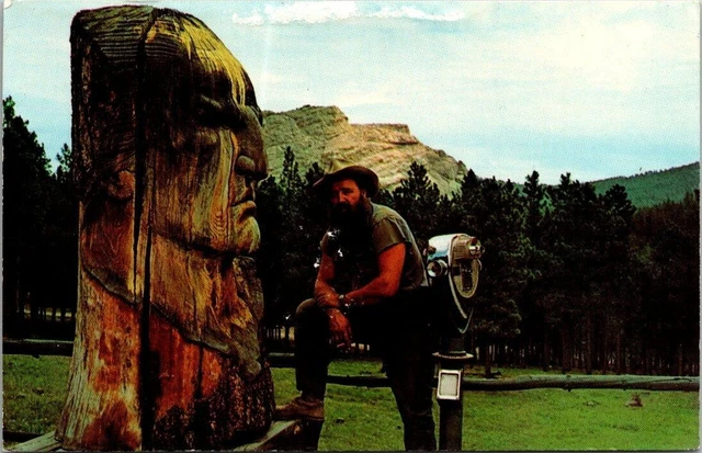 Chapeau à Bretelles En Cuir Crazy Horse Memorial South Dakota - Vintage Années 80
