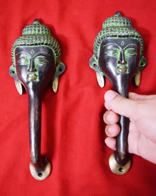 Buddha Face Figure Door Handle Brass Religious Door Handle Positive Energy BM401