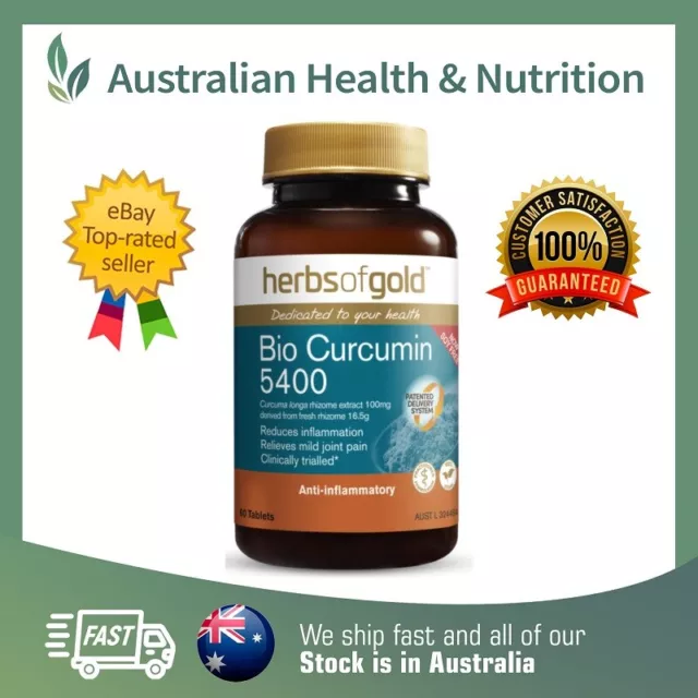 Herbs Of Gold Bio Curcumin 5400 60 Tablets + Free Same Day Shipping