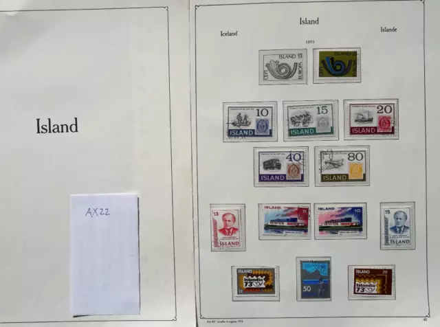 Briefmarken Sammlung Island aus 1973-1992, gestempelt. AX22