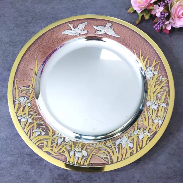 Christofle Samuel Waret silver plated with gold & copper accents Japonism RARE